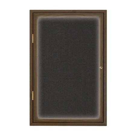 United Visual Products Double Door Enclosed Radius EZ Tack Board, 60"x36", Header, White/White UV7014EZ-WHITE-WHITE
